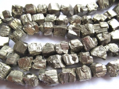 wholesale bulk 10-12mm 2strands genuine pyrite beads, nuggets freeform squaredelle faceted irregular gold iron beads
