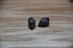 CZ Micro Pave 10x15mm Solid Skull Pendant
