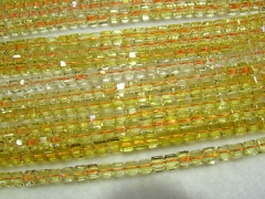 AA grade 6-8mm Citrine Quartz Rock Quartz Box Cubic faceted Yellow clear white Rock Crystal Jewelry Loose Beads full strand 16"