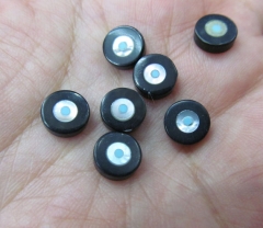 25pcs 4 6 8 10 12mm High Quality Genuine MOP Shell mother of pearl Round Coin Turquoise blue evil eyes black Assortment beads