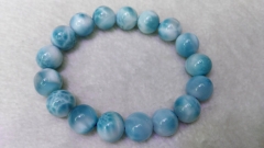 High Quality Larimar Bracelet Natural Larimar Bracelet Mens Womens Gift Bracelet Genuine Larimar Jewelry Bracelet Blue Beads 6-1