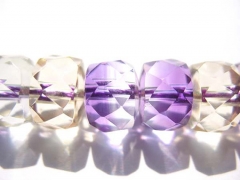 5x8mm 16inch rock crystal Ametrine quartz Amethyst Citrine rock crystal round rondelle faceted briolette jewelry beads