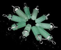 32x9mm Green Aventurine Gemstone Green Pendant Point Loose Beads 2 Beads (90181538-345)