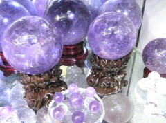 Wholesale yellowish Gemstone Amethyst Rock Rose Quartz Crystal Sphere - Hand Carved Gem Stone Ball for Crystal Cabochon Rock 20-