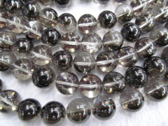 AA+ Rock Crystal quartz black white pink blue champagne beads round ball beads wholesale beads 4-14mm full strand