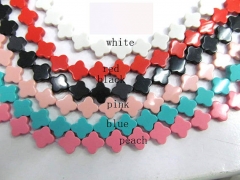 wholeasale 2strands 8 10 12mm Synthesize turquoise clover bead , clove florial white black oranger pink red cherry pink blue jew