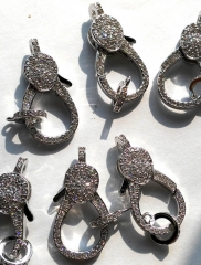 Wholesale 6sets 20-45mm Micro Pave Enhancer Clasp,Large CZ Clasp,Star Pave Lobster Clasp,Lobster Closure Jewelry Clasp