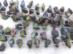 High Quality 2strands 8-30mm Titanium Quartz Electroplated Quartz Titanium Quartz Rainbow Quartz, Crystal Nuggets,Freeform Beads