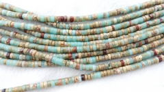 2strands 3-10mm Muticolor Jasper Genuine African Turquoise beads Turquoise stone Round heishi wheel Green loose beads