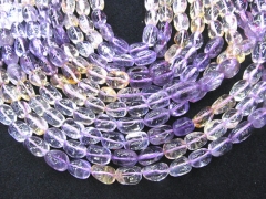 Full strand 16inch Ametrine Rock Citrine Quartz Gemstone Gradutated nugget Freeform faceted rock citrine beads 8-20mm