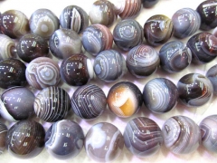 AA Grade 4-16mm Botswana agate stone onyx Crystal brown grey Gemstone Round Ball agate Necklace beads full strand