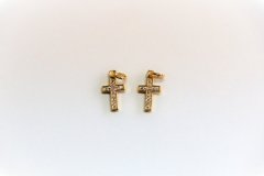 CZ Micro Pave 8x20mm Cross Charm with Jump Ring