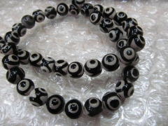 2strands 16" Tibetan DIZ Agate Beads - Round faceted Gemstone Beads brown grey evil agate neckalce green beads 8-16mm