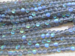6-12mm 2strands AB Mystic Purple Aura Quartz Gemstone Titanium grey blue matte Rainbow Round Loose Beads crystal Rock