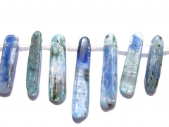 Wholesale Two 16" Kyanite Gemstone Spikes -Crystal Quartz Beads blue Teeth Semiprecious Jewelry Necklace 15-30mm