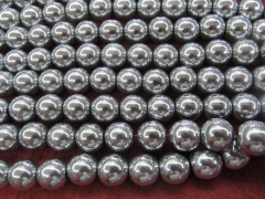 wholesale 5strands 2 3 4 6 8mm Hematite gem Titanium plated ,round ball grey blue silver,gold,gunmetal,purple,brozne mixed loose