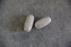 CZ Micro Pave 12x25mm Long Oval Beads
