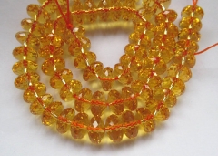 Full strand 16" Handmade Citrine Quartz Rondelle Wheel PinWheel Heishi Faceted Yellow Rock Crystal Jewelry Loose Beads 4-10mm