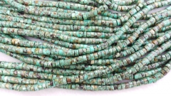 4mm 6mm 8mm Genuine African Turquoise beads Turquoise stone Round heishi wheel Green loose beads full strand 16"