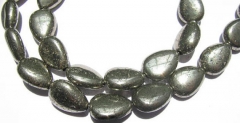 2strands 8-14mm genuine gleaming pyrite crystal teardrop drop polished iron gold pyrite beads