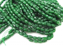 8x12mm Green Jade stone Rice Faceted Beads Supplies Oval Loose  Beads full strand 16"