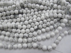 free ship-- 2strands 2-20mm White Turquoise stone Round Ball Dark Bule Green Yellow Black spacer Bead