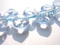 2 strands--Royal blue quartz rock crystal beads Clear white quartz teardrop faceted drop flat earrings beads 7-8mm