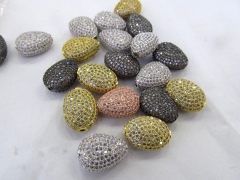12pcs Dimond Style Micro Pave Cubic Zirconia Bead-Teardrop Oval Round Beads-Large micro pave CZ Spacer Bead-Diamond 10-14mm
