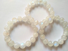 wholesale 3strands 6-16mm Genuine moonstone Bracelet kaynite stone aquamarine beryl bead Round Ball charm bracelet