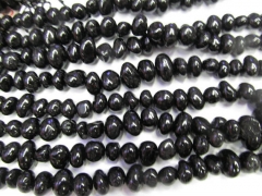 Natural Balck Tourmaline Rough Crystalline Nuggets 6-12mm gemstone Beads-strand 16"