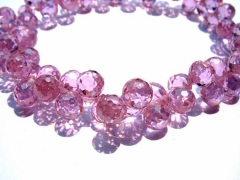 64pcs 4x6 5x7 6x9mm cubic zircnoia bracelet CZ drop teadrop peach faceted pink red mixed jewelry beads