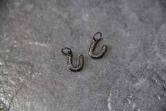 CZ Micro Pave Letter "U" Charm with Jump Ring