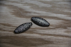 CZ Micro Pave 11x28mm Long Oval Beads