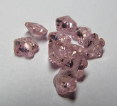 6mm 20pcs Pink red Cubic Zirconia Beads, Jewelry Craft Supplies fluorial flower petal multicolor CZ earrings