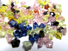 6mm 20pcs Sapphire blue Cubic Zirconia Beads, Jewelry Craft Supplies fluorial flower petal rainbow CZ earings