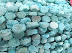 High quality 20-30mm full strand agate stone crystal rock quartz aqua blue oval egg jewerly beads