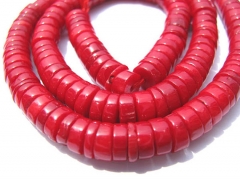 high quality Genuine Coral beads 8 10 12 14 16mm full strand Pinwheel Heishin Red Orange coral jewelry