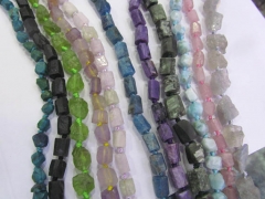 Full strand 16" Natural gemstone jet quartz kyanite peridot nuggets faceted 4-12mm Gemstone Beads