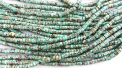 4mm 6mm 8mm Genuine African Turquoise beads Turquoise stone Round heishi wheel Green loose beads full strand 16"