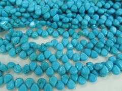 Top Drilled -- 2strands 7x10mm high quality turquoise gemstone teardrop drop blue loose bead