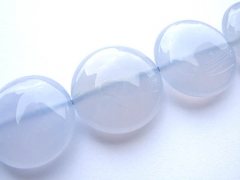 genuine chalcedony 2strands 10-20mm Natural Blue Chalcedony Beads round disc coin roundel jewelry bead