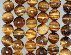 12mm Cognac Tiger Eye Gemstone Grade B Round Loose Beads 15.5 inch Full Strand (90186192-732)