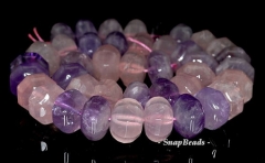 14x10mm Amethyst Rose Mix Quartz Gemstone Faceted Rondelle Loose Beads 7.5 inch half Strand (90144104-B32-560)