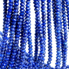 5x3mm Natural Azura Lapis Lazuli Gemstone Grade AAA Blue Faceted Rondelle 5x3mm Loose Beads 7 inch Half Strand (90183433-785)