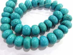 Turquoise stone 2strands 8-12mm rondelle abacus nuggets blue spacer Bead necklace loose beads