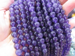 wholesale 4-14mm genuine Amethyst Black Crystal Quqartz Beads Rock Crystal Royla Blue Quartz Round Ball smooth Crystal Jewelry