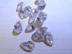 6-10mm 20pcs Clear white Cubic Zirconia Beads, Jewelry Craft Supplies diamond teardrop drop faceted CZ jewelry