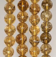 12mm Lemon Quartz Grade A Gemstone Round Loose Beads 16 inch Full Strand (90144086-B11-521)