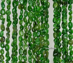 Green Diopside Gemstone Grade A Pebble Chips 7x5mm-5x4mm Loose Beads 16 inch Full Strand (90187046-106B)