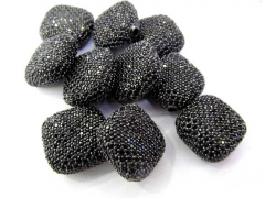 Black Jet micro Diamond 6pcs 22mm Top Quality Micro Crystal Pave Diamond Earrings gunmetal Jewelry square box diamond spacer Jew